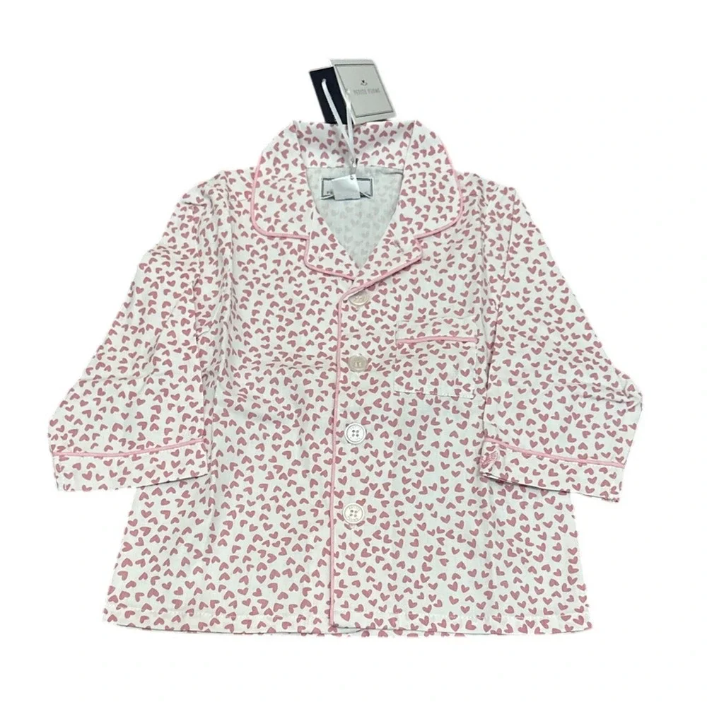 Petite Plume Sweethearts Classic Pajama Set White, Red Size 7 New with tags